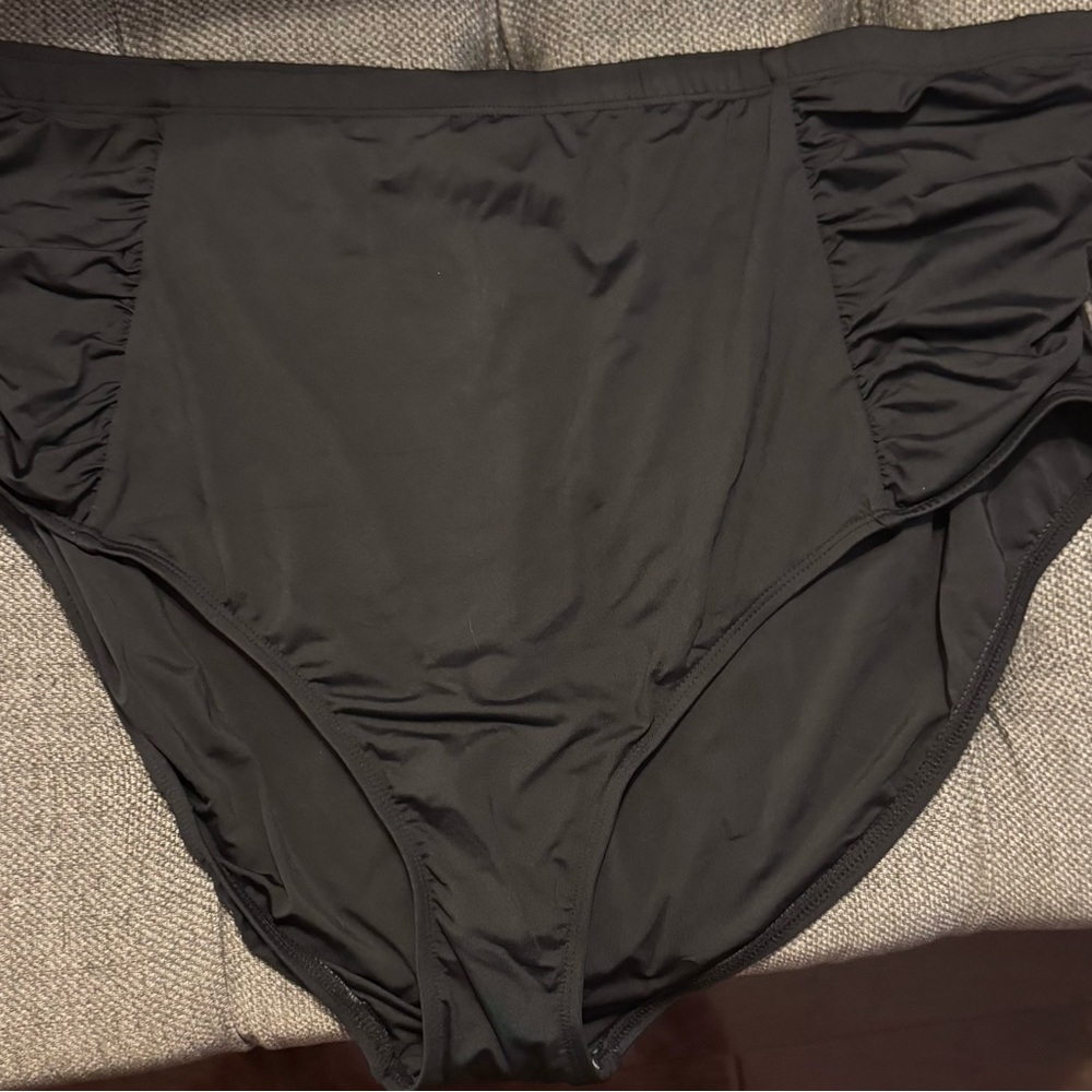 La Blanca Black High-Waist Bikini Bottom